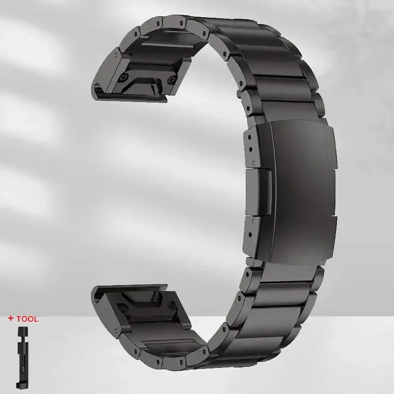 Garmin Steel Band - Modern QuickFit Design Strap BandsCo Straps