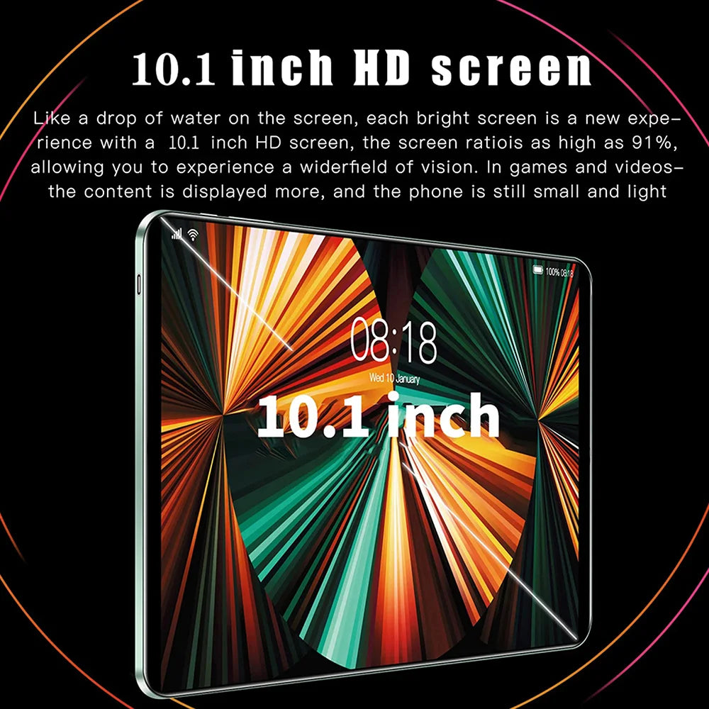New 5G Pad 10.1 Inch Android Tablets Octa Core 8GB RAM 512GB ROM 4G LTE 5G WiFi Tablet Pc Double SIM Card HD Display 8000mAh Lootquake LLC