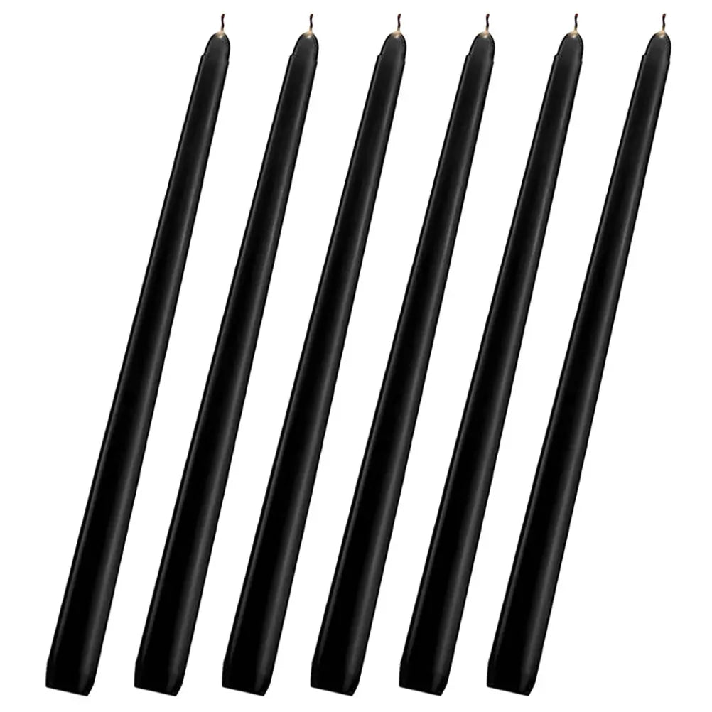 6pcs Tall Taper Paraffin Wax Candles Black Unscented Candles Bulk Pack Decorations For Wedding Home Party Events Lootquake LLC