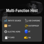Motorcycle Bluetooth Speaker 12-80V Universal Hifi Sound Motorcycle Stereo Weatherproof Audio Amp System Handlebar Speaker