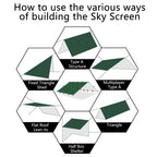 4x4m 4x3m 3x3m 19 Hang Points Tent Tarp Survival Sun Shelter Shade Canopy Outdoor Backpacking Waterproof Camping Awning SunShade