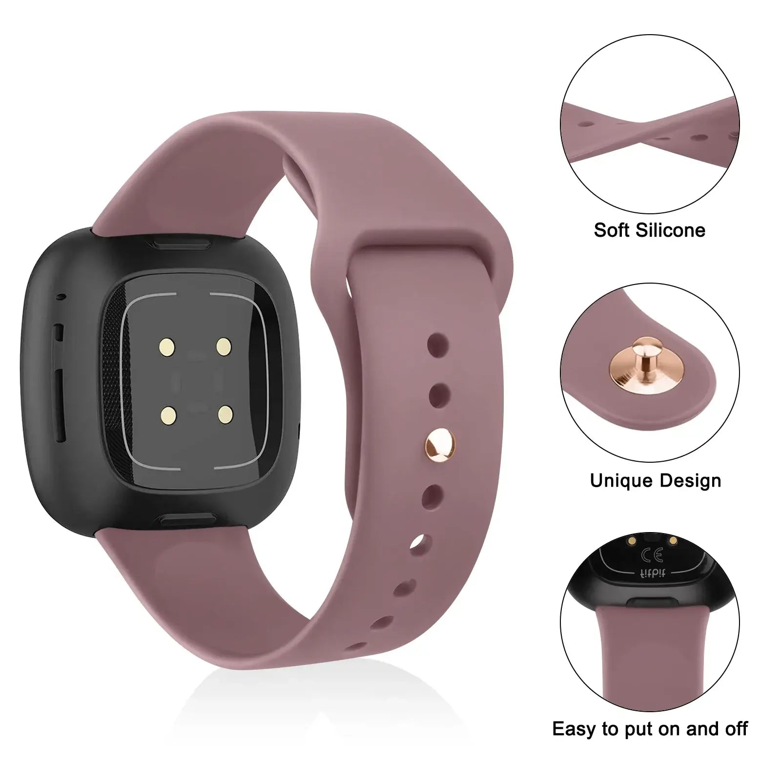 Fitbit Versa & Sense Silicone Band - Soft Colorful Straps - SJB-DIAMOND ELITES