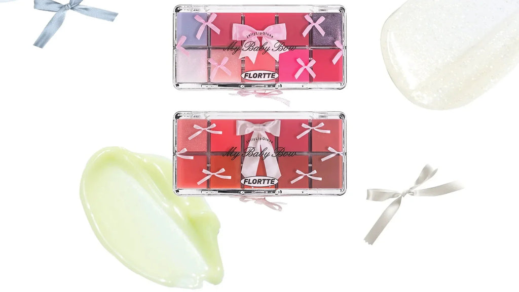 FLORTTE 10-Color Lip Palette Lip Gloss and Lipstick Glossy Moisturizing Pigmented Multifunctional Easy to Apply Lootquake LLC