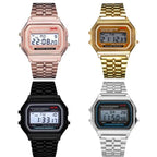 Fashionable and Classic Square Electronic Watch, Same Style for Men and Women, Couple Style Electronic Watch Steel Band A159, Ge