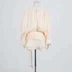 Women's A-Line Mini Dress with Long Sleeves & Empire Waist