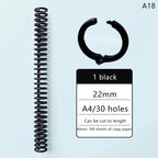 5pcs Loose-leaf Binding Ring Spring Spiral Rings Plastic Binder Strip 30 Holes For A4 Paper Notebook Stationery Office Supplies Lootquake LLC