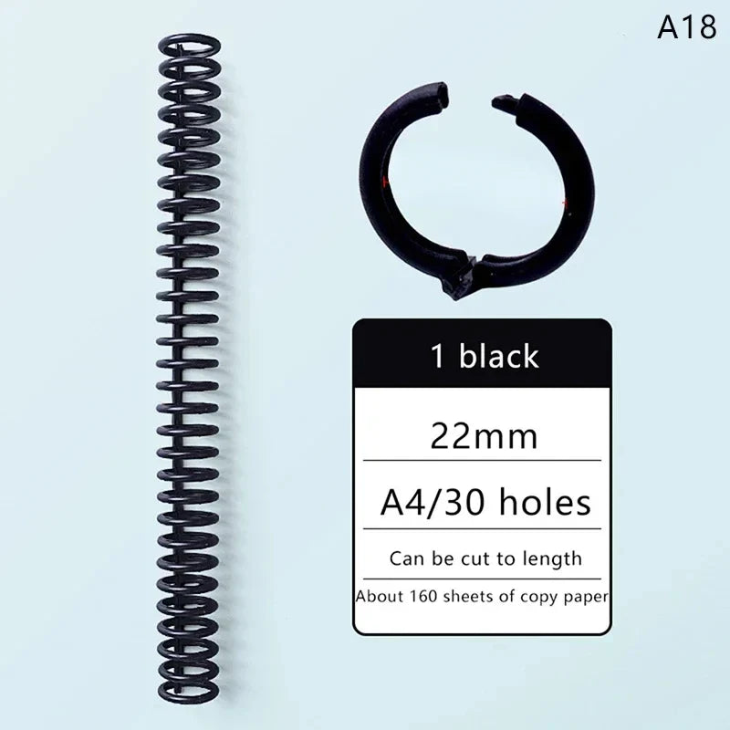 5pcs Loose-leaf Binding Ring Spring Spiral Rings Plastic Binder Strip 30 Holes For A4 Paper Notebook Stationery Office Supplies Lootquake LLC