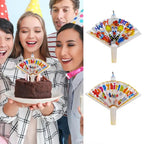 Happy Birthday Candle Fan-Shaped Birthday Candle Supplies Birthday Cake Candle Decor Funny Candles for Decorating Birthday Theme Lootquake LLC