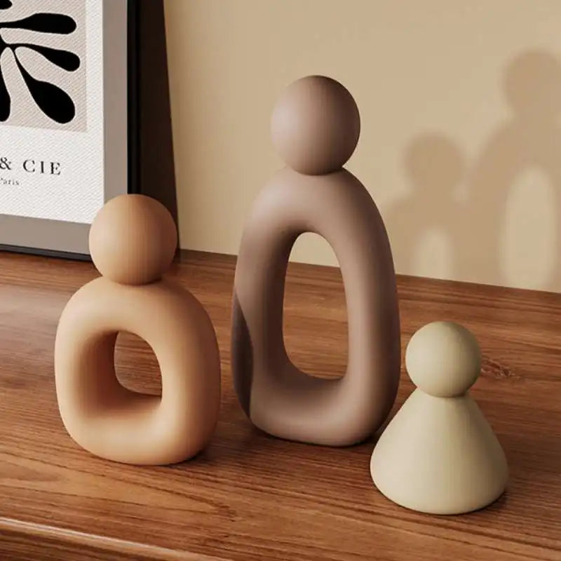 Simple Family Statue Modern Style Home Decor Hollow Sculpture Nordic Living Room Ornaments Bedroom Decoration Figurines Gift Lootquake LLC