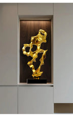 Abstract Art Sculpture Electroplating Transparent Resin Craft Model Modern Home Decor LivingRoom Office Desktop Statue Ornaments Lootquake LLC