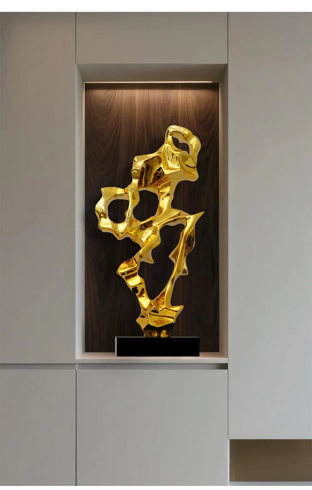 Abstract Art Sculpture Electroplating Transparent Resin Craft Model Modern Home Decor LivingRoom Office Desktop Statue Ornaments Lootquake LLC