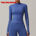 FitFlex Long Sleeve Zip Yoga Crop Top Jacket