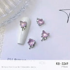 Light Luxury Charms Luxury Nails DIY Nail Charms Japanese Style Pink Jewel Nails Decor Manicure Ornaments Alloy
