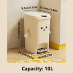 Large Capacity Trash Can Cute Creativity Non-slip Bottom Strong Bearing Capacity Garbage Bucket Square Dustbin Kitchen Lootquake LLC