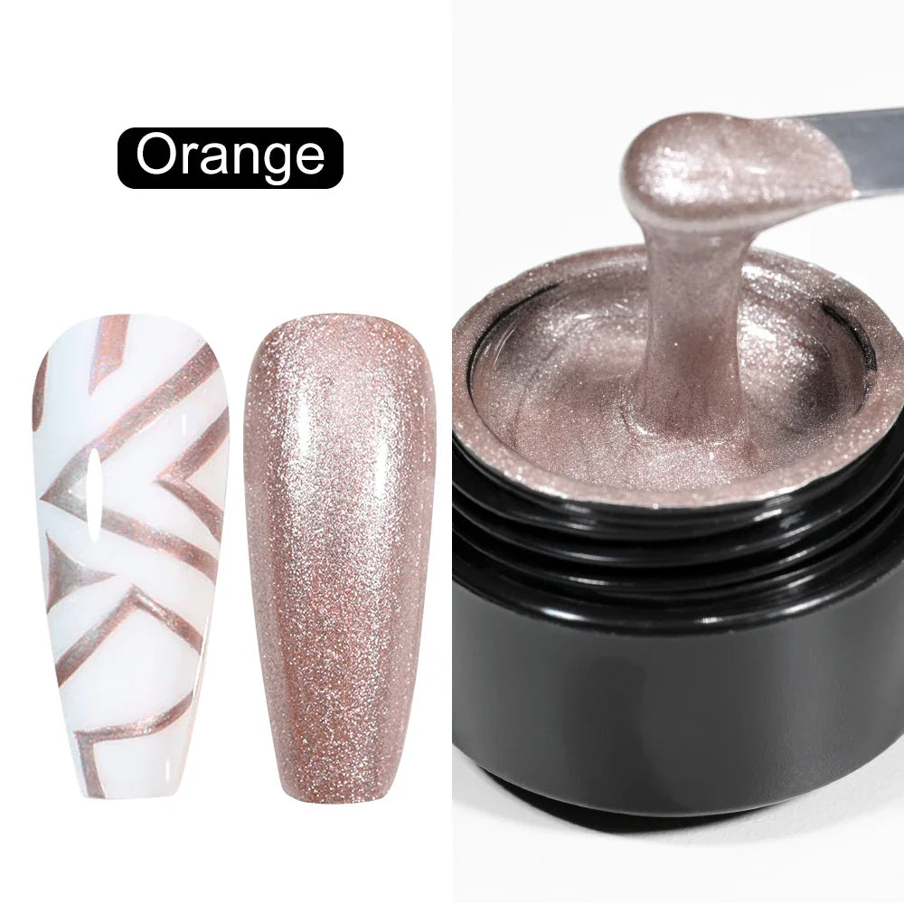 8ml Silver Mirror Metallic Nail Gels Polish UV Soak Off Paint Gel Polish Flower Drawing Gold Superbright Nails Lacquer UV Gel #*