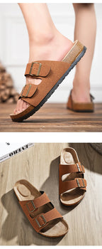 Brand Men Women Sandals Summer Designer Couple Cork Clogs Sandals Luxury Classic Unisex Mules Beach Slide With Adjustable Buckle Lootquake LLC