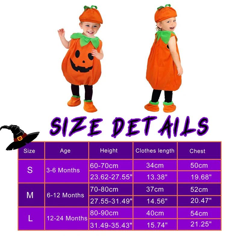 Kids Cosplay Costumes Children Halloween Pumpkin Costume with Hat Cosplay for Baby Girl Boy Stage Party Clothing Lootquake LLC
