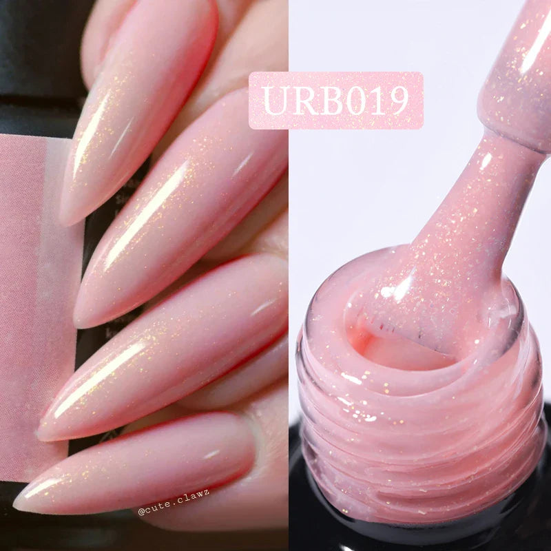 UR SUGAR Blue Color Rubber Base Gel Nail Polish Gold Glitter Base Gel Top Coat Soak Off UV LED Gel Nail Art Varnish Manicure Lootquake LLC