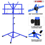 Adjustable All Metal Foldable Bookstand Portable Sheet Music Holder Blue Desktop Book Stands for Musical Instruments-MUS FLD BLU Lootquake LLC