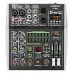 99 DSP Effects Mixing Console Podcast Mini 4/6 Channels Sound Audio Mixer Individual 48V Bluetooth USB PC Play Record AM-AX4/6 Lootquake LLC