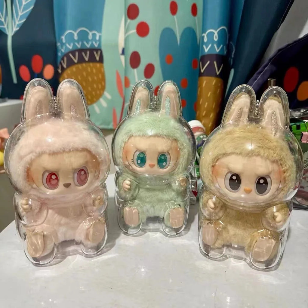 LABUBU V1 V2 transparent protective shell macaron standing protective cover dust cover doll labubu protector case Lootquake LLC