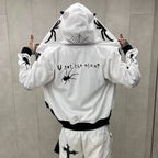 Men's Oversized Zip Hoodie Spider Print Hoodie Y2K Hip Hop Street Style Fashion Punk Sports Jacket Pullover Jacket Apparel Pi-Mart