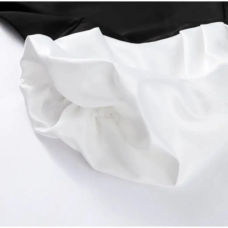 Elegant Puff Sleeve Long Dress For Women 2025 Sexy Hollow Out Waist Evening Party Dresses Female Vacation Lady Chic Beach Robe