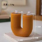 U Shaped Candle Scented Candles Ribbed Aesthetic Home Decorative Candles Smokeless Personalized Candles Guest Gift Lot Lootquake LLC