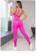 FlexiFit Backless Bodycon Yoga Jumpsuit THRIXINE