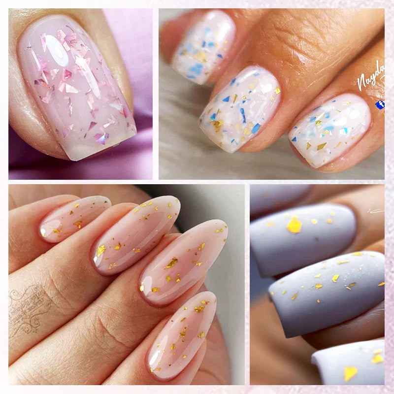 UR SUGAR Blue Color Rubber Base Gel Nail Polish Gold Glitter Base Gel Top Coat Soak Off UV LED Gel Nail Art Varnish Manicure Lootquake LLC