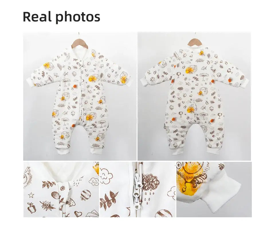 Baby Sleeping Bag Cute Flowers Print Toddler Sleepwear Walk Play Pajamas 2.5Tog Thick Winter Keep Warm Sleepsack 1-4 Years