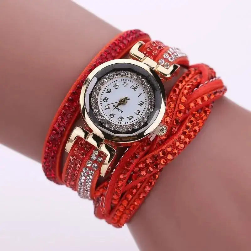 Long Strap Leather Watch Women Casual Rhinestone Dress Watch Ladies Bracelet Wristwatch Clock Relogios Feminino Reloj Mujer 2024