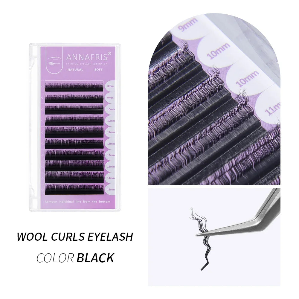 ANNAFRIS 2024 New Style Wool Roll False Eyelash 5D Wool Curly Eyelash Extension Natural Long Fluffy Soft Full Handmade Eye Lash Lootquake LLC
