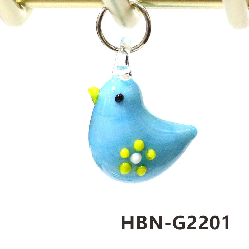2pcs Cute Tiny Bird Charm Glass Pendant Kawaii Style Bird Mini Figurine Easter Ornament for Diy Women Jewelry Making Accessories Lootquake LLC