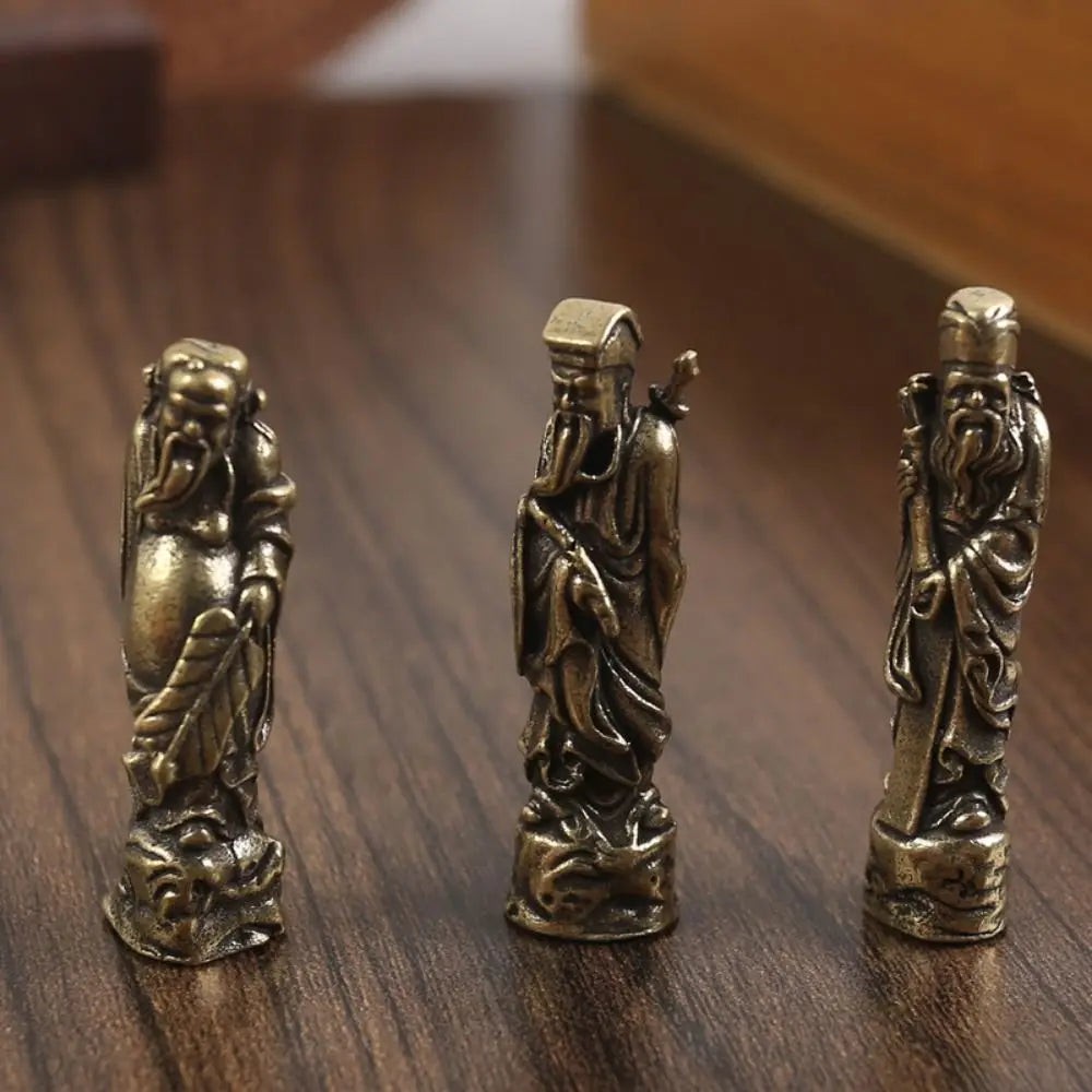 Vintage Copper Crafts Buddha Sculpture Handmade DIY Buddha Pendant Accessories Carved Buddha Miniatures Home Decor