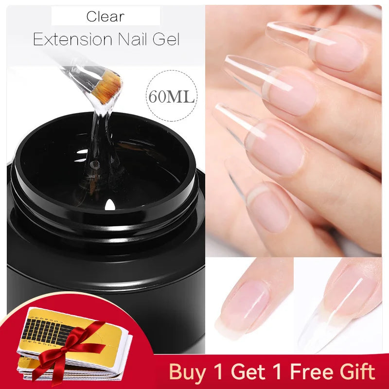 BORN PRETTY 60/30ml Hard Jelly Extension Nail Gel Polish French Nails Nude Pink White Clear Nail Supplies Gel for extension Lootquake LLC
