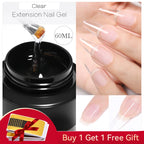 BORN PRETTY 60/30ml Hard Jelly Extension Nail Gel Polish French Nails Nude Pink White Clear Nail Supplies Gel for extension Lootquake LLC