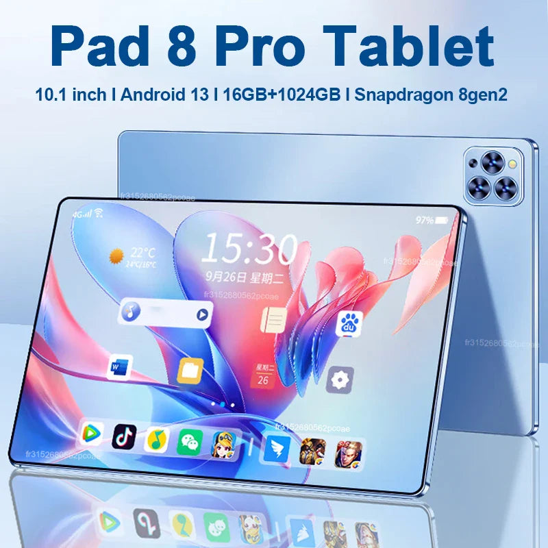Original Pad 8 Pro Tablet 10.1 inch Android 13 Global Snapdragon 8gen2 16GB+1024GB 10000mah 5G Dual SIM WIFI  HD Full Screen Lootquake LLC