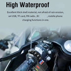 Motorcycle Bluetooth Speaker 12-80V Universal Hifi Sound Motorcycle Stereo Weatherproof Audio Amp System Handlebar Speaker