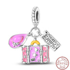 S925 Sterling Silver Princess Golf Hamster Camera Travel Three Piece Set Charms Beads 3mm DIY Fine Jewelry Making Lootquake LLC