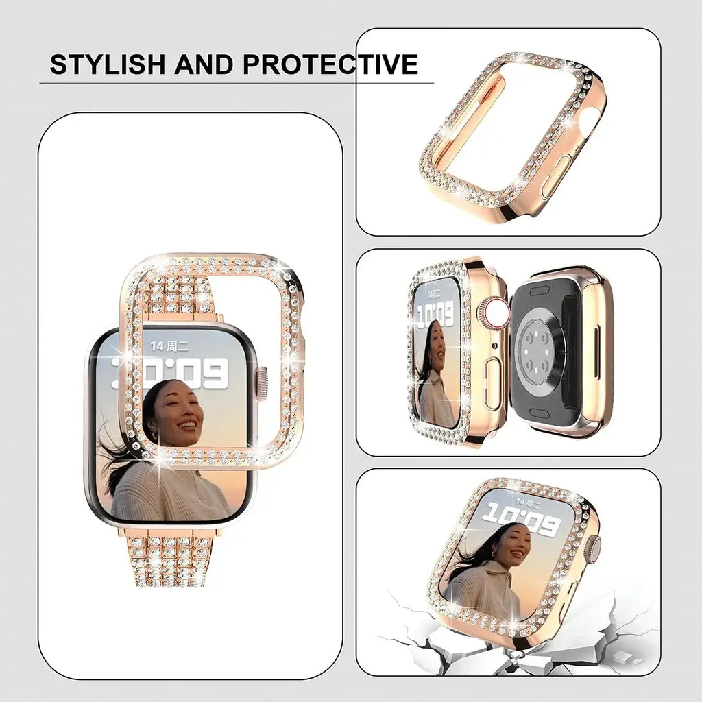 Apple Watch Bedazzled Stainless Steel Strap - Elegant Design - SJB-DIAMOND ELITES