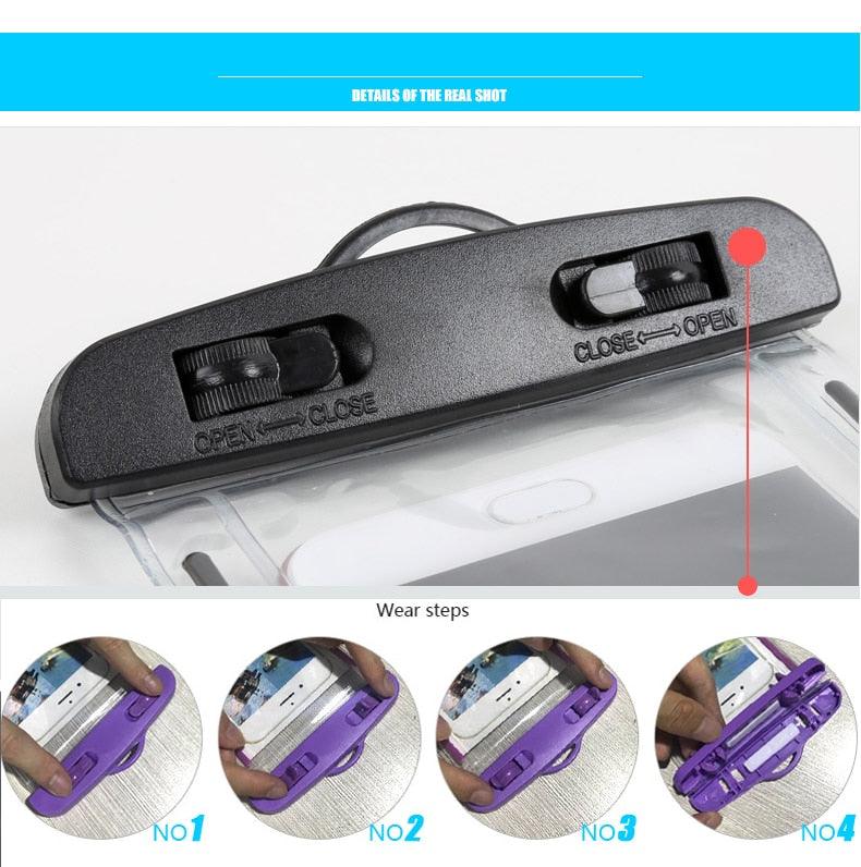 Universal Waterproof Phone Case Swim Bag For iPhone 11 13 Pro Max Water Sports Beach Pool Cover Universal Waterproof Phone Case  Waterproof Phone Pouch for iPhone Stevvex