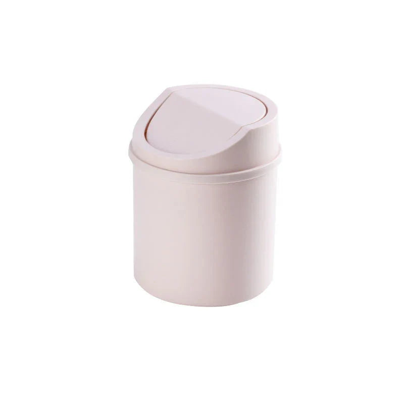 Mini Desktop Bin Small Trash Can Tube With Cover Bedroom Trash Can Garbage Can Clean Workspace Storage Box Home Desk Lootquake LLC