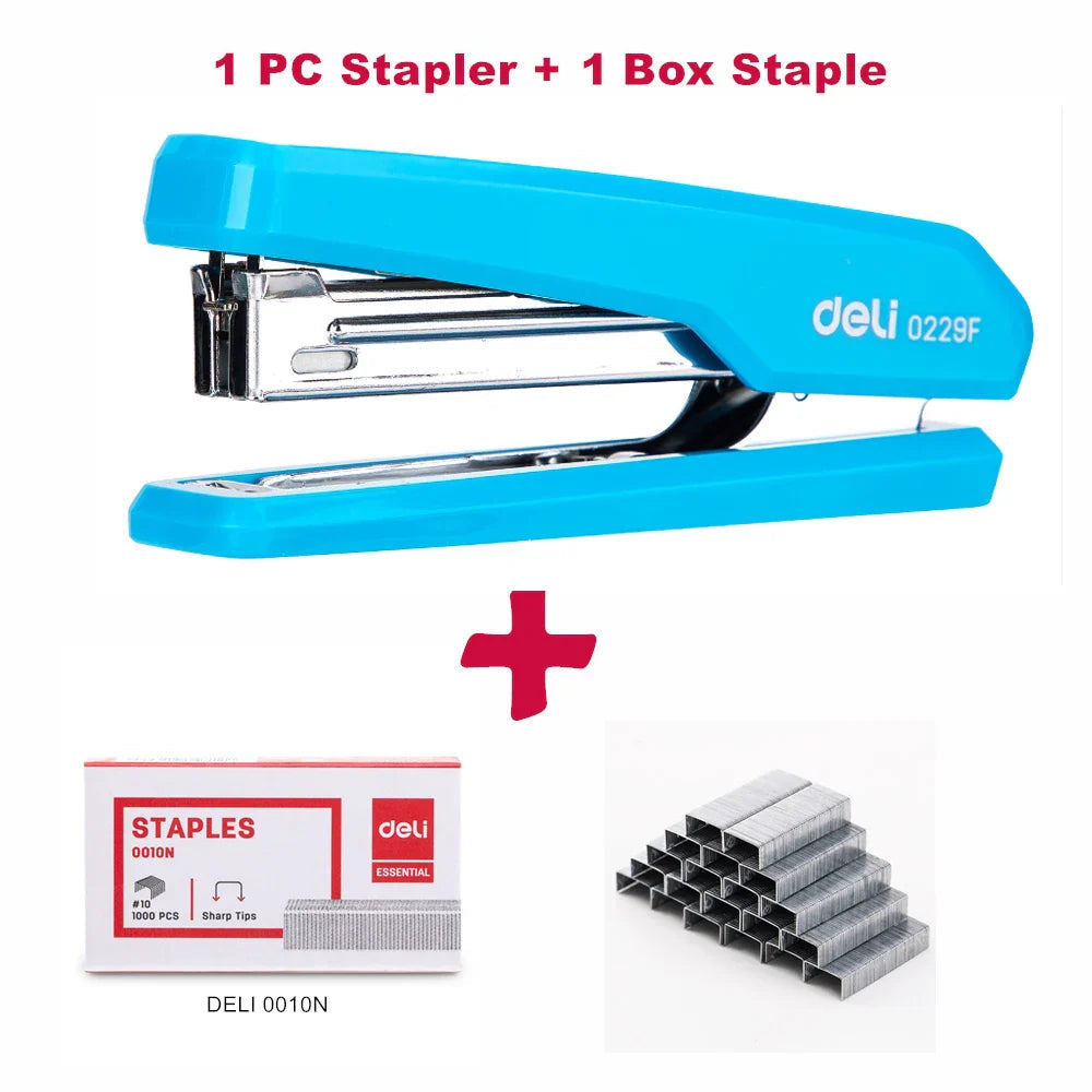 Deli Colorful Mini Stapler NO.10 Metal Effortless Fashion Staplers With Portable Compact Kawaii Stationery Shool Office Supplies Lootquake LLC