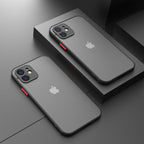 Luxury Shockproof Armor Case For iPhone 11 12 13 14 Pro Max Mini X XR XS Soft Silicone Bumper Clear Hard Cover Shockproof Soft Flat Side Bumper Translucent Hard Back Slim Phone Case Stevvex