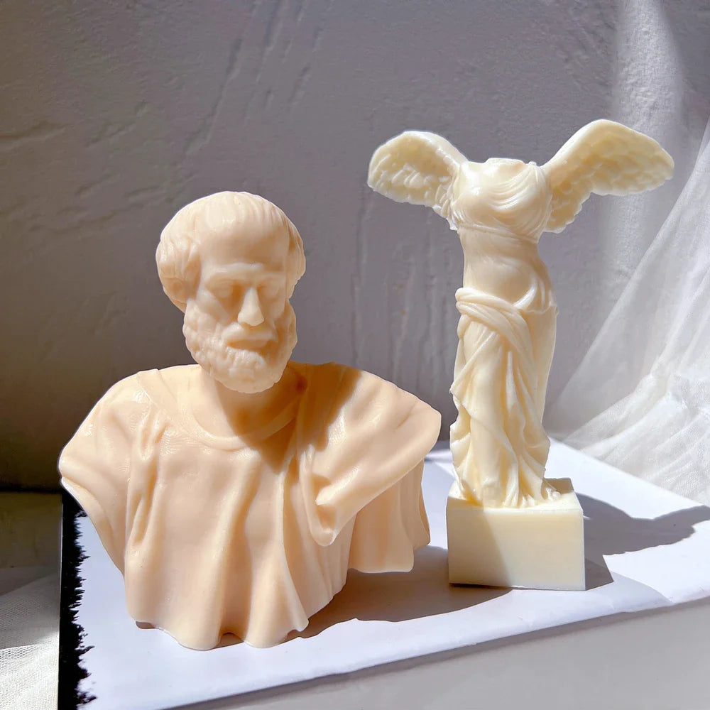 Aristotle Statue Candle Mold Greek Philosopher Bust Silicone Molds Greek Art Man Sculpture Wax Tool Tabletop Ornament Lootquake LLC
