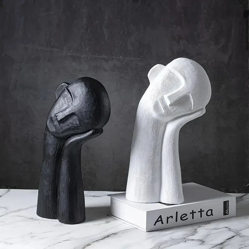 Scandinavian Abstract Contemplation Thinker Portrait Sculpture Decorative Art High End Light Luxury Home Soft Decoration Lootquake LLC