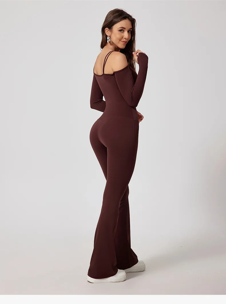 Yoga Jumpsuit Women's Sports Overalls Flared Trousers THRIXINE