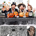 Halloween Decorations Set Spider Web Table Runner Fireplace Scarf Cover Tablecloth 3D Bats Wall Stickers Halloween Party Decor Lootquake LLC