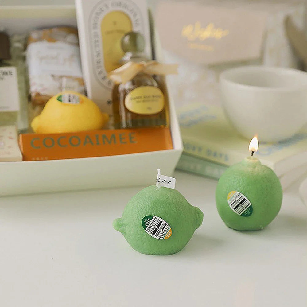 INS Decorative Fragrance Gift Lemon Candle DIY Fragrance Birthday Gift with Hand Gift Imitation Fruit Candle Scented Candles Lootquake LLC